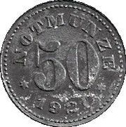 50 Pfennig - Schauenstein H. Heye Glasfabrik, Germany, 1921 reverse image