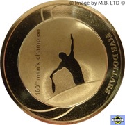 5 Dollars - Elizabeth II 4th Portrait - 100th Mens Champion Australian Open, Australia, 2012 reverse image