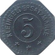 5 Pfennig - Schnufenhofen, Germany,  reverse image