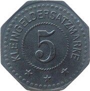 5 Pfennig - Schönberg, Germany, 1917 reverse image