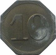 10 Pfennig - Schwabach Ph. Benj Ribot KGL. Bayer. Hofseifenfabrik, Germany,  reverse image