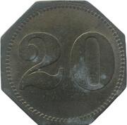20 Pfennig - Schwabach Ph. Benj Ribot KGL. Bayer. Hofseifenfabrik, Germany,  reverse image