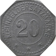 20 Pfennig - Schwandorf Bayerische Braunkohlen-Industrie A.G., Germany,  reverse image