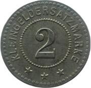 2 Pfennig - Schweinfurt Bayrische Schuhfabriken A.-G., Germany,  reverse image