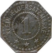 1 Pfennig - Spiegelau Ernst Petzold Jr. Holzindustrie, Germany,  reverse image