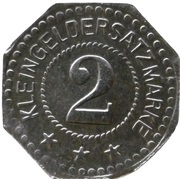 2 Pfennig - Spiegelau Ernst Petzold Jr. Holzindustrie, Germany,  reverse image