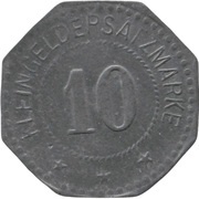 10 Pfennig - Spiegelau Ernst Petzold Jr. Holzindustrie, Germany,  reverse image