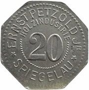 20 Pfennig - Spiegelau Ernst Petzold Jr. Holzindustrie obverse image