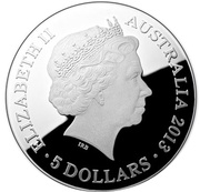 5 Dollars - Elizabeth II 4th Portrait - Southern Sky - Pavo - Domed Silver obverse image