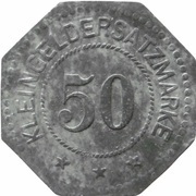 50 Pfennig - Stockheim Glasfabrik, Germany,  reverse image