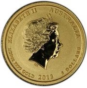 5 Dollars - Elizabeth II 4th Portrait - Year of the Snake - Gold Bullion Coin obverse image