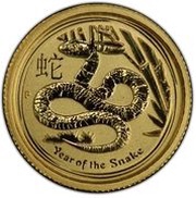 5 Dollars - Elizabeth II 4th Portrait - Year of the Snake - Gold Bullion Coin, Australia, 2013 reverse image