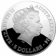 5 Dollars - Elizabeth II 4th Portrait - Southern Sky - Orion - Domed Silver obverse image