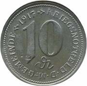 10 Pfennig - Weiler, Germany, 1917 reverse image