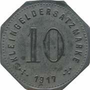 10 Pfennig - Weilheim, Germany, 1917 reverse image