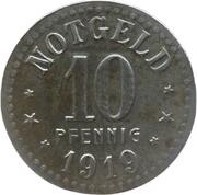 10 Pfennig - Weilheim, Germany, 1919 reverse image