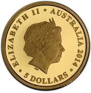 5 Dollars - Elizabeth II 4th Portrait - Red Kangaroo - 25th Anniversary Gold Proof obverse image