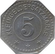 5 Pfennig - Zwiesel, Germany, 1917 reverse image