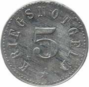 5 Pfennig - Zwiesel, Germany, 1918 reverse image