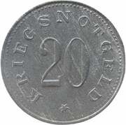 20 Pfennig - Zwiesel, Germany, 1918 reverse image