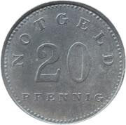 20 Pfennig - Zwiesel, Germany, 1920 reverse image
