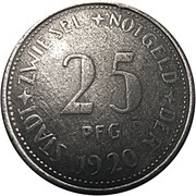 25 Pfennig - Zwiesel obverse image