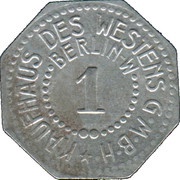 1 Pfennig - Berlin Kaufhaus des Westens GmbH, Germany,  reverse image