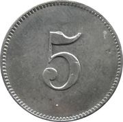 5 Pfennig - Berlin Manoli Kantine, Germany,  reverse image