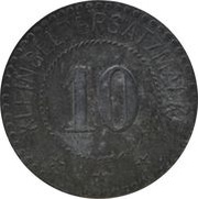 10 Pfennig - Berlin Niederlausitzer Kohlenwerke, Germany,  reverse image