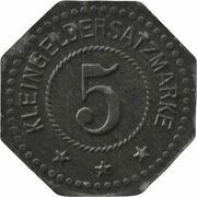 5 Pfennig - Berlin-Wilmersdorf Elektr. Werk Südwest AG, Germany,  reverse image