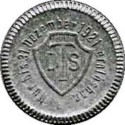 1 Mark - Charlottenburg Deutsche Ton and Steinzeugwerke AG, Germany, 1921 reverse image