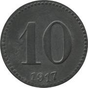 10 Pfennig - Guben, Germany, 1917 reverse image