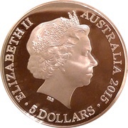 5 Dollars - Elizabeth II 4th Portrait - VOC Batavia - Silver Proof obverse image