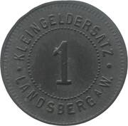1 Pfennig - Landsberg an der Warthe, Germany,  reverse image