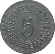 5 Pfennig - Landsberg an der Warthe, Germany,  reverse image