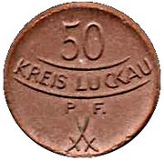 50 Pfennig - Luckau, Germany, 1921 reverse image