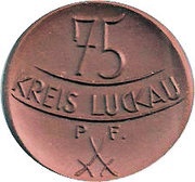 75 Pfennig - Luckau, Germany, 1921 reverse image