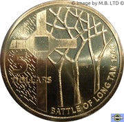 5 Dollars - Elizabeth II 4th Portrait - 50th Anniversary of The Battle of Long Tan, Australia, 2016 reverse image