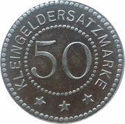 50 Pfennig - Strasburg Uckermark, Germany,  reverse image