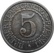 5 Pfennig - Bremen, Germany,  reverse image