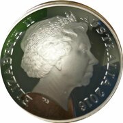 5 Dollars - Elizabeth II 4th Portrait - Northern Sky - Cygnus - Silver Domed obverse image