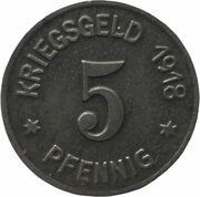 5 Pfennig - Gilgenburg, Germany, 1918 reverse image