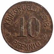 10 Pfennig - Waldhof-Tilsit Zellstofffabrik, Germany, 1918 reverse image