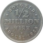 ½ Million Mark - Hamburg, Germany, 1923 reverse image