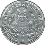 5⁄100 Verrechnungsmarke - Hamburg, Germany, 1923 reverse image