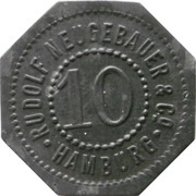 10 Pfennig - Hamburg Rudolf Neugebauer and Co obverse image
