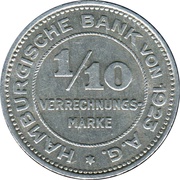 ⅒ Verrechnungsmarke - Hamburg obverse image