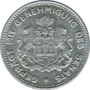 ⅒ Verrechnungsmarke - Hamburg, Germany, 1923 reverse image