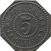 5 Pfennig - Hamburg F.W.L. Poetsch G.M.B.H. obverse image