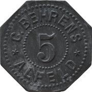 5 Pfennig - Alfeld C. Behrens obverse image